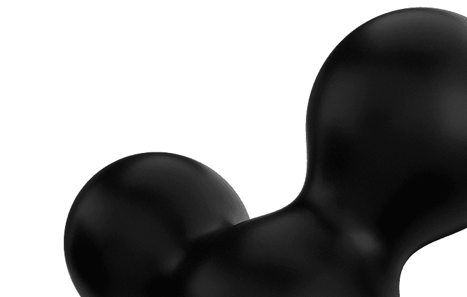 Abstract matte black 3D form