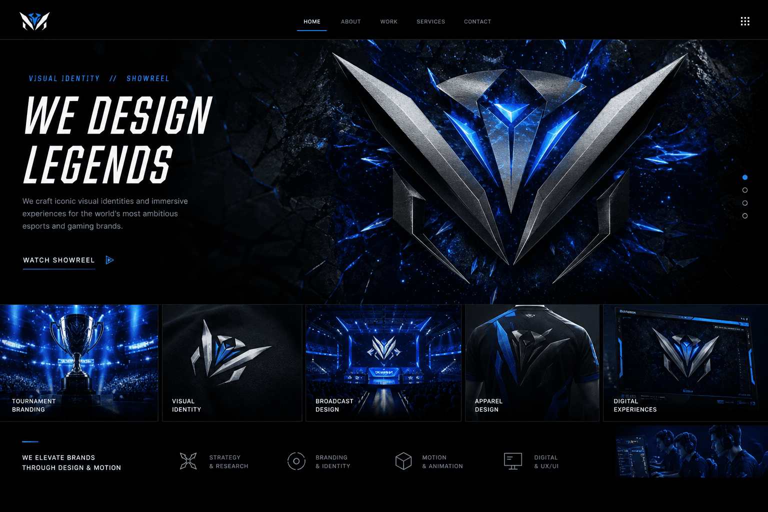 Neon Rift esports brand identity web showcase