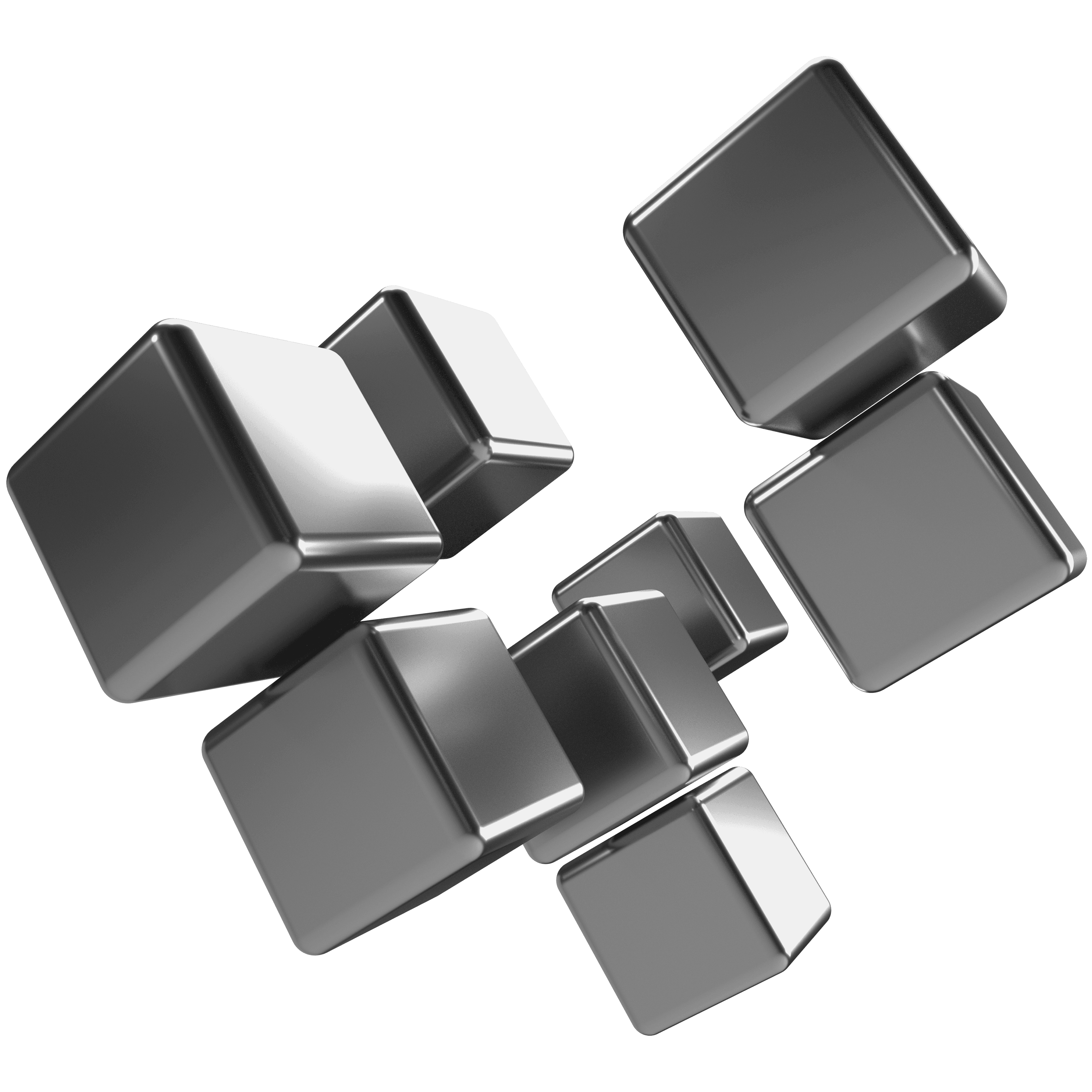 Stacked chrome cubes